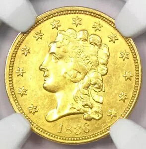 1836 �N���V�b�N �S�[���h �N�H�[�^�[ �C�[�O�� $2.50 �R�C�� - NGC �����ʏڍ� (UNC MS)