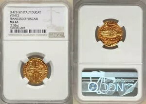 1423-57 ���� ���F�l�`�A �C�^���A Ducat Zecchino Francesco Foscari Fr. 1232 MS63