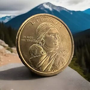 2000 D SACAGAWEA 1 ドル コイン 米国リバティ ゴールド カラーが流通しました。オファーをする