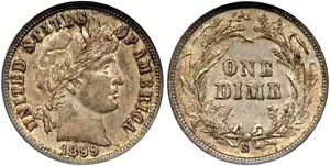 1899-S 10C ANACS AU58 ~g G[ _Cu[N IWiJ[ & \ʃxA[_C