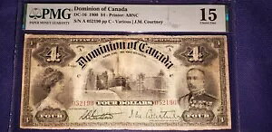 �h�~�j�I�� �I�u �J�i�_ 1900 DC-16 $4 (S/N 052190) PMG Choice Fine 15 ??