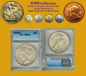 1928 S Peace Dollar ICG 63PQ �f���炵����� BU�A�s���X�g���C�N/����A�S�[�W���X�ȃR�C���B