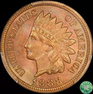 1888 1c �X�m�[ 2 �C���f�B�A�� �w�b�h �Z���g PCGS MS 63 BN �t�H�g�V�[�� RPD FS-302