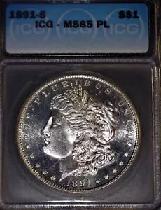 1891-S ���[�K�� �V���o�[ �_���[ ICG - MS65 PL�A�m�b�N�A�E�g!!