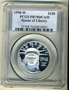 1998 W ���R�̏��_ PR 70 100$ �h�� DCAM �v���[�t PCGS �v���`�i 1 �I���X �R�C�� PF