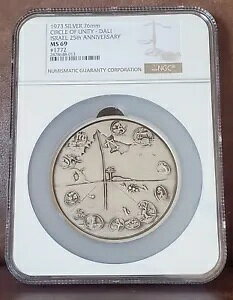 1973�N NGC MS 69 �C�X���G�� 7�I���X �V���o�[ �uCIRCLE OF UNITY�v �T���o�h�[���E�_���f�U�C��