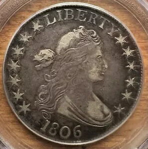 1806 50c �h���[�v �o�X�g �n�[�t�_���[ PCGS XF40