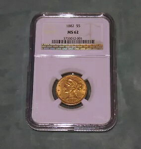 NGC $5 ���� 1882 �N�� MS62�A�l�� 4030