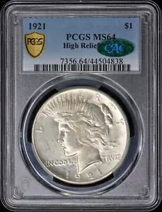 1921 �N $1 ���a�h�� - �^�C�v 1 �������� PCGS MS64 (CAC)