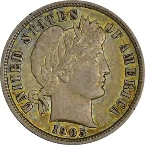 1905-O マイクロ O 10C PCGS AU55 CAC バーバー ダイム センテニアル コレクション 529391