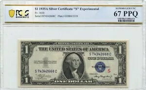 1935A $1 �V���o�[ S �G�N�X�y�������^�� �m�[�g FR#1610 PCGS Superb Gem 67 PPQ