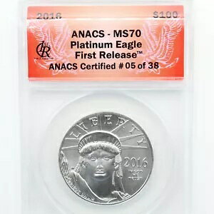 2016 1 IX .9995 v`i $100 Ȑ_ ANACS MS70 񃊃[X 5/38