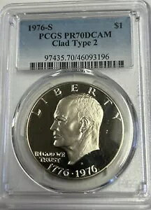 1976-S �A�C�[���n���[ �h�� �^�C�v 2 �N���b�h PR70 DCAM PCGS �A�C�e�� # 37 �K���r�f�I