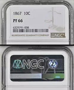 1867 NGC PR66 6000 ���� + 625 �v���[�t = �Œ� 10C ?? $3,251 PCGS PG!�V�[�e�b�h�_�C��