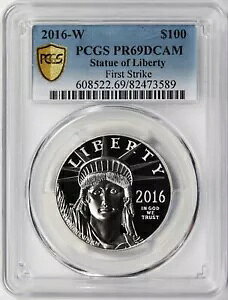 2016-W $100 �v���`�i �C�[�O�� ���R�̏��_ PCGS PR69DCAM 1�I���X 9995 �t�@�C�� FS