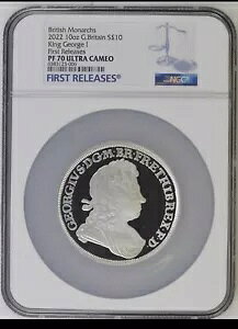 2022 UK �O���[�g�u���e�� ���i�[�N�X 10 �I���X �L���O �W���[�W I NGC PF70 UC First Re COA# 14