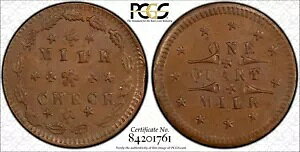 F-474/475a R7 - �~���N�`�F�b�N / 1 �N�H�[�g�~���N - PCGS MS64 - Ind Prim - R&T Bowers