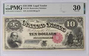 $10 1880 USN�AFr 110 �W���b�J�X�̏ے��I�ȃf�U�C�� PMG VF 30