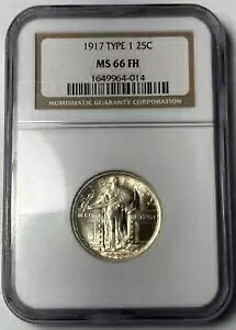 1917 P �X�^���f�B���O ���o�e�B �N�H�[�^�[ NGC MS-66 FH �t���w�b�h - �z���C�g PQ COin!