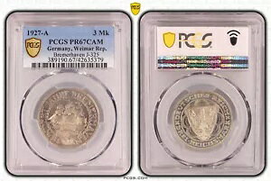 C}[ 3 }[N u[}[n[tF 1927 A PCGS PR67CAM v[t 72497