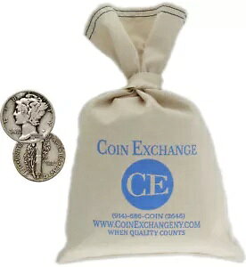 1000 枚入り袋 $100 額面 90% 水銀銀貨 流通コイン 完全な日付