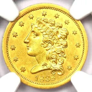 1838 �N���V�b�N �S�[���h �N�H�[�^�[ �C�[�O�� $2.50 �R�C�� - NGC �����ʏڍ� (UNC MS)