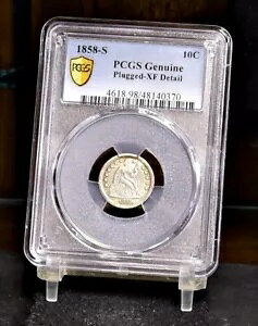 1858-S 10C リバティ シーテッド ダイム - PCGS XF 詳細 - #53236-L