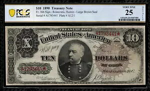 1890 N $10 Ȏ FR-366 - uVF_v -  PCGS 25 ڍ