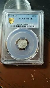 1851 O �X���[ �Z���g �V���o�[ 3CS PCGS MS64 �O���[�C���O �u���C�g ���X�^�[ 4760