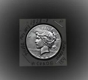 1928 P Peace Silver Dollar Mintage: �킸�� 360,649 �R�C�� HI GRADE ? 154 ? V4?