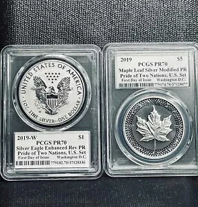 2019-W PRIDE OF TWO NATIONS ���J���b�c / �u�����g�B PCGS PR70- 70 FDOI ���V���g�� DC