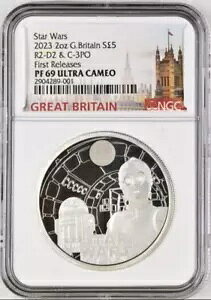 2023 pX^[ EH[Y RC# 1 - R2-D2 & C-3PO ?5 2IX Vo[ v[t RC NGC PF69UC FR