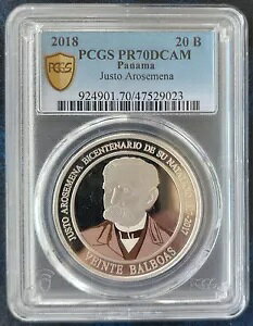 �p�i�} �V���o�[ �v���[�t 20 �o���{�A �R�C�� 2018 �N �A���Z���i �W���X�g 200 ANNI PCGS PR70