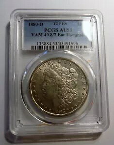 1880 O Kh PCGS AU53 VAM 49 8/7 / TOP 100 WOW LIST