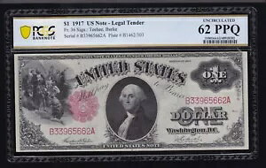 US $1 1917 �@����D�e�B�[�q�[/�o�[�N FR 36 PCGS 62 PPQ CU (662)