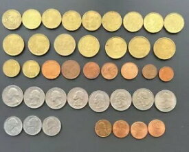 珍しいユーロ硬貨 50-20-10-2-1 セント イタリア、ワシントン-ジェファーソン-リンカーン