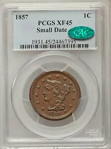 1857 ҂ݍ݃wA [W Zg X[ fCg PCGS XF45 CAC ̃Jbp[ RjA