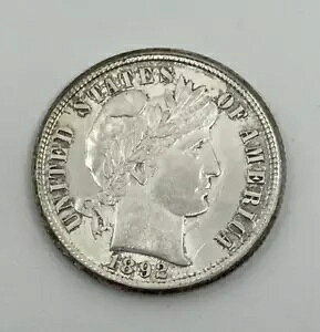 MINT ERROR___1892_ Gem High Grade Barber Dime CLASHED DIE/ Brockage