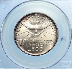 1958 �o�`�J���s�� CARDINAL Arms & DOVE �I�[���h �V���o�[ 500 ���� �R�C�� PCGS i97536
