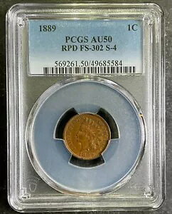 PCGS AU50 1889 1/1 89/89 �C���f�B�A�� �w�b�h �Z���g ���A 3* MPD & RPD FS-302 S-4 �X�m�[ 4 ST