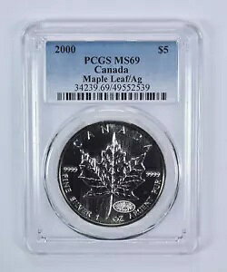 2000�N �J�i�_ 5�h�� �V���o�[ ���[�v�����[�t MS69 PCGS �u���[���x��