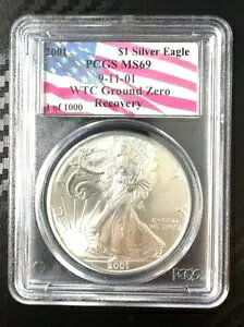 2001 AJ Vo[ C[O WTC OEh [ Jo[ PCGS MS69 (1/1000)