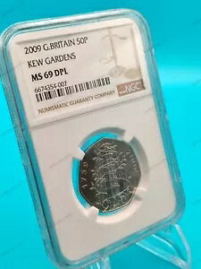 2009 �L���[ �K�[�f�� 50 �y���X �R�C�� 250 ���N�L�O �����A���� NGC MS 69 DPL