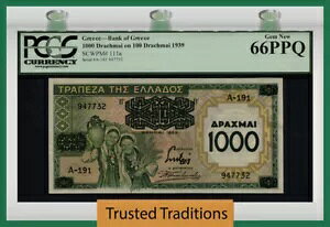 TT PK 111a 1939 �M���V�� 1000 �h���`�}�C �I�� 100 �h���`�}�C PCGS 66 PPQ ��� ����ȏ�ׂ������̂͂���܂���!
