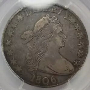1806 50c �h���[�v �o�X�g �n�[�t�_���[ PCGS VF �ڍ� �|�C���e�b�h 6 �O���t�B�e�B �j�[�X *H33