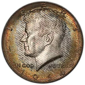 1964 �P�l�f�B �n�[�t�_���[ PCGS MS64 ���C���{�[ �g�[�� �e�N�X�`���[ �g�[�j���O ���C���h �p�^�[��