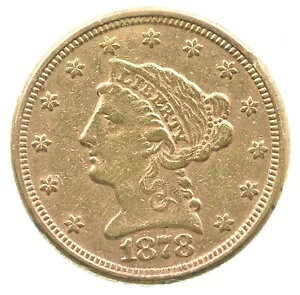 1878 $2.50 ���o�e�B �w�b�h �S�[���h �N�H�[�^�[ �C�[�O�� *1766