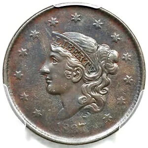 1837 N-13 R-1 PCGS AU 55 �r�[�Y �R�[�h �}�g�����܂��̓R���l�b�g �w�b�h ���[�W �Z���g �R�C�� 1c