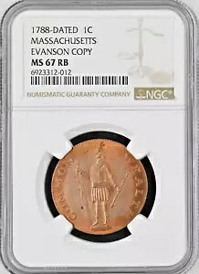 1788 �}�T�`���[�Z�b�c�A���n���Z���g�E�G�o���\���ăX�g���C�N (1945 �N��) NGC MS65 RB