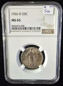 1926-D �X�^���f�B���O ���o�e�B �N�H�[�^�[ NGC MS65�A�������R�C��!